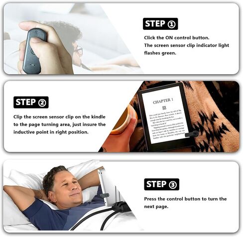 أداة تقليب صفحة التحكم عن بعد لجهاز Kindle Paperwhite، أداة تقليب الصفحات عن بعد لأجهزة iPhone وiPad، أداة تقليب صفحة التحكم عن بعد للقراءة - أداة تحويل صفحات مريحة لقراءة الروايات والتقاط الصور (رأسان بنقرة واحدة) in Kuwait