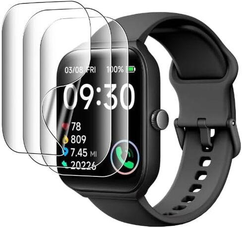 3 قطع من واقي الشاشة عالي الشفافية لتغطية كاملة لساعة TOOBUR IDW16 1.95 بوصة وIDW17 2.01 بوصة Veryfit الذكية in Kuwait