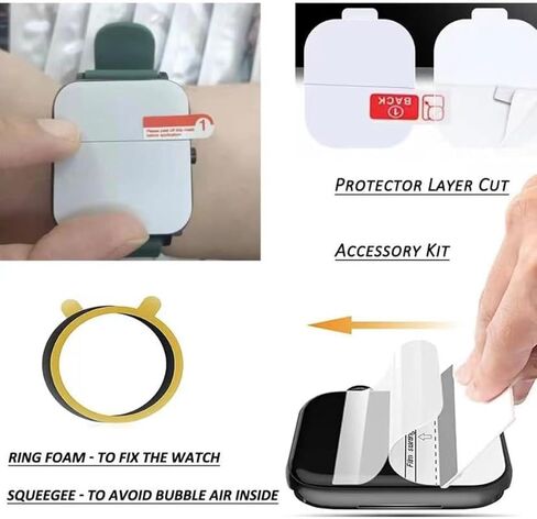 3 قطع من واقي الشاشة عالي الشفافية لتغطية كاملة لساعة TOOBUR IDW16 1.95 بوصة وIDW17 2.01 بوصة Veryfit الذكية in Kuwait