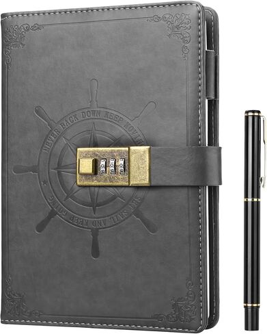 Kesote Diary with Lock, Vintage Journal with Lock Diary Organizer with Pen, Faux Leather A5 College Ruled Lined Pages Locking Journal Notebook in Saudi Arabia