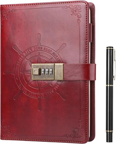 Kesote Diary with Lock, Vintage Journal with Lock Diary Organizer with Pen, Faux Leather A5 College Ruled Lined Pages Locking Journal Notebook in Saudi Arabia