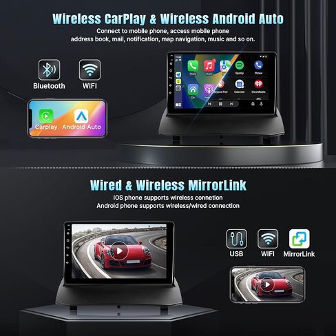 راديو سيارة Naifay لسيارة Ford Fiesta 2009-2014 مع CarPlay Android Auto، 2+32G 9 بوصة IPS تعمل باللمس ستيريو سيارة لفورد مع أجهزة استقبال صوت بلوتوث/FM/GPS/WiFi/SWC/شاشة مقسمة/كاميرا in Kuwait