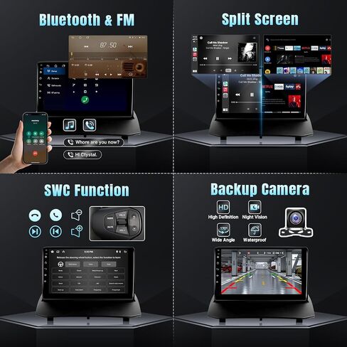 راديو سيارة Naifay لسيارة Ford Fiesta 2009-2014 مع CarPlay Android Auto، 2+32G 9 بوصة IPS تعمل باللمس ستيريو سيارة لفورد مع أجهزة استقبال صوت بلوتوث/FM/GPS/WiFi/SWC/شاشة مقسمة/كاميرا in Kuwait