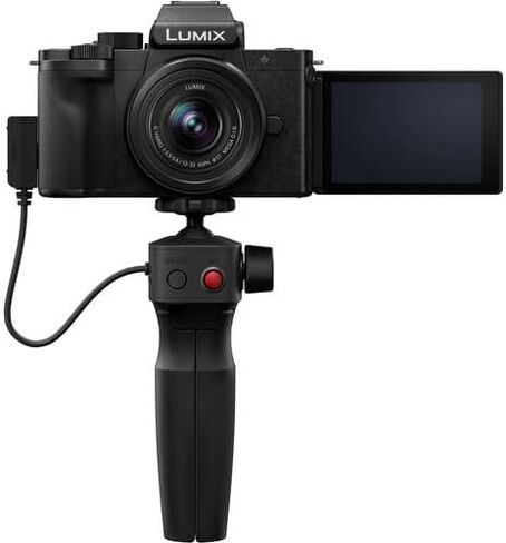 Panasonic LUMIX G100D 4K Mirrorless Digital Camera Body with 12-32mm F3.5-5.6 Lens + DMW-SHGR1 Tripod Grip DC-G100DVK Bundle Including Deco Gear Bag + Microphone + Monopod + Software and Accessories in Saudi Arabia