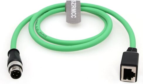 SZRMCC M12 D-Code 4 Pin Male to RJ45 Female Connector EtherCAT Cable High Flex Cat6 Shielded Waterproof Network Cable for Industrial Camera Sensor Green (4pin Female, 1m) in Saudi Arabia