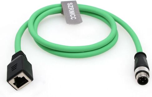 SZRMCC M12 D-Code 4 Pin Male to RJ45 Female Connector EtherCAT Cable High Flex Cat6 Shielded Waterproof Network Cable for Industrial Camera Sensor Green (4pin Female, 1m) in Saudi Arabia