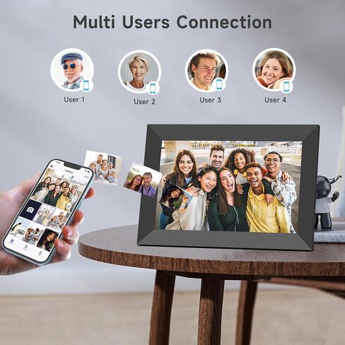 إطار صورة رقمي BIGASUO بدقة 1280 × 800، شاشة لمس بإطار صور سحابي ذكي واي فاي مقاس 10.1 بوصة، ذاكرة مدمجة سعة 16 جيجابايت، تدوير تلقائي، عرض شرائح، مشاركة الصور ومقاطع الفيديو على الفور عبر تطبيق Uhale in Kuwait