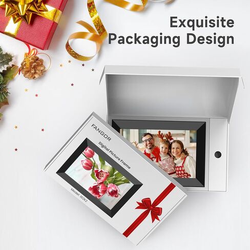 إطار صورة رقمي BIGASUO بدقة 1280 × 800، شاشة لمس بإطار صور سحابي ذكي واي فاي مقاس 10.1 بوصة، ذاكرة مدمجة سعة 16 جيجابايت، تدوير تلقائي، عرض شرائح، مشاركة الصور ومقاطع الفيديو على الفور عبر تطبيق Uhale in Kuwait