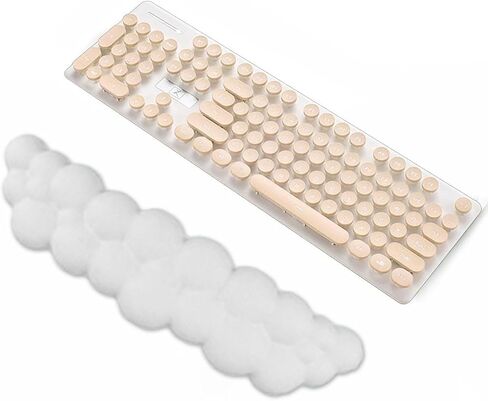 Keyboard Cloud Wrist Rest, White Cloud Wrist Rest with Leather Surface Memory Foam Non-Slip Base Cloud Palm Rest for Relieve Wrist & Arm Pain for PC Gaming/Office/Computer/Laptop (White) in Saudi Arabia
