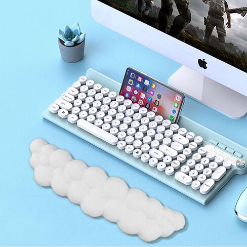 Keyboard Cloud Wrist Rest, White Cloud Wrist Rest with Leather Surface Memory Foam Non-Slip Base Cloud Palm Rest for Relieve Wrist & Arm Pain for PC Gaming/Office/Computer/Laptop (White) in Saudi Arabia