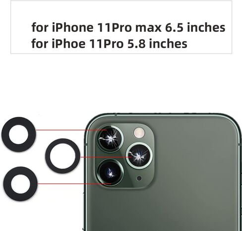 استبدال زجاج الكاميرا الخلفية من wahci متوافق مع iPhone 11 Pro وiPhone 11 Pro Max، مع واقي العدسة، أداة إصلاح، لا يتطلب غراء، رابطة قوية، تركيب سهل وسريع in Saudi Arabia