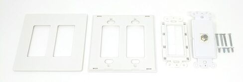 RiteAV Mesh Brush Coax Cable TV Wall Plate Dual 2 Gang Decorative White in Saudi Arabia