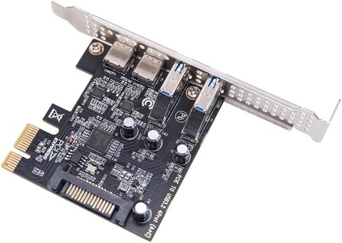 Xiwai USB PCI-E Express 1x Card USB3.1 Gen1 5Gbps Dual Type-A & Type-C USB-C Female to PCI-E Adapter uPD720201 with Low Profile Bracket in Saudi Arabia