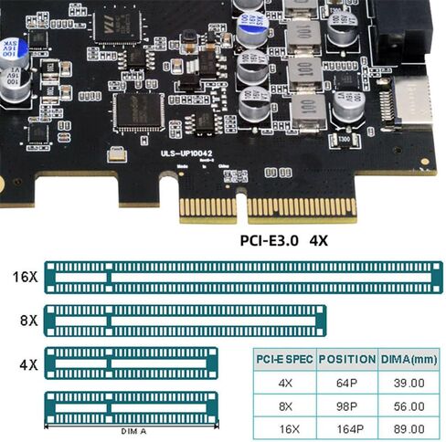Xiwai USB PCI-E Express 1x Card USB3.1 Gen1 5Gbps Dual Type-A & Type-C USB-C Female to PCI-E Adapter uPD720201 with Low Profile Bracket in Saudi Arabia