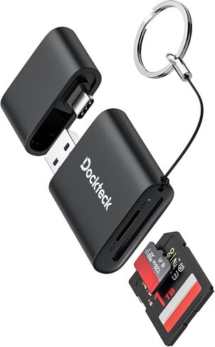Dockteck SD Card Reader, 5G Super Speed USB3.0 SD/TF Card Reader, 3-Slot USB A/C to SD/Micro SD/USB A Memory Card Reader for UHS-I SD/Micro SD/SDHC/SDXC/MMC, Support OTG for Plug&Play,Green in Saudi Arabia