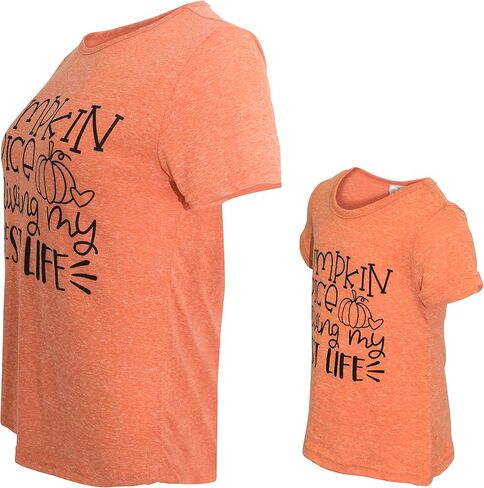 Unique Baby Girls Pumpkin Spice Mommy and Me Matching Shirts in Saudi Arabia