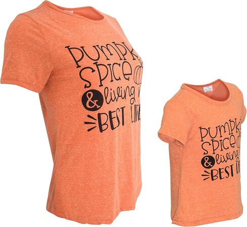 Unique Baby Girls Pumpkin Spice Mommy and Me Matching Shirts in Saudi Arabia