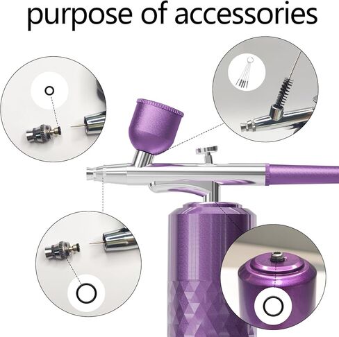 Airbrush Kit Rechargeable Cordless Airbrush Compressor Portable Handheld Airbrush Air Brush for Model Painting,Nail Art,Cake decoration,Makeup, Barber (Black) in Kuwait