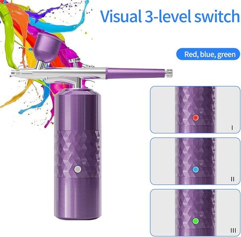 Airbrush Kit Rechargeable Cordless Airbrush Compressor Portable Handheld Airbrush Air Brush for Model Painting,Nail Art,Cake decoration,Makeup, Barber (Black) in Kuwait