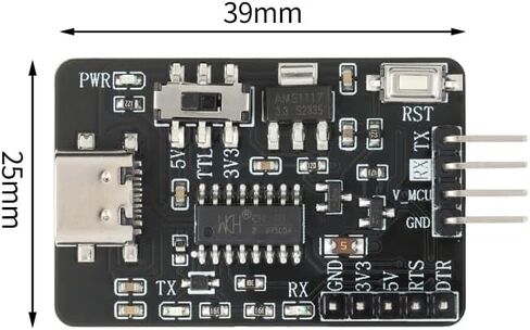 2 قطعة CH340C USB Type-C إلى UART محول المنفذ التسلسلي تنزيل STC برنامج متحكم صغير UART وحدة المنفذ التسلسلي تحميل تلقائي وحدة الموقد دون بداية باردة in Saudi Arabia