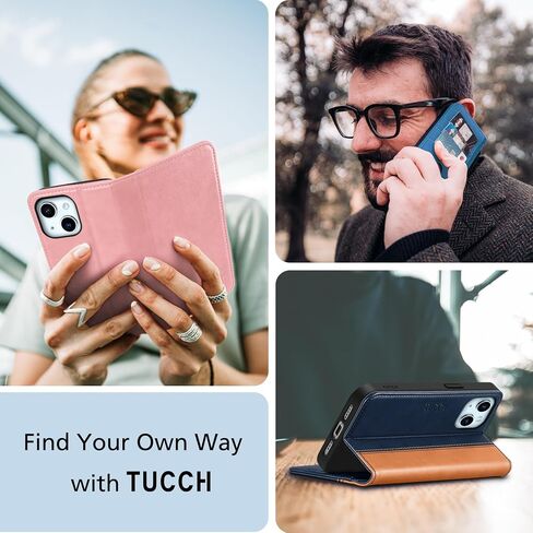 محفظة TUCCH لهاتف iPhone 15 6.1 بوصة، [3 فتحات للبطاقات] حافظة جلدية PU بمسند [RFID]، غطاء قابل للطي مع [غلاف داخلي مقاوم للصدمات من مادة TPU] متوافق مع iPhone 15 5G 2023، أسود كلاسيكي in Saudi Arabia