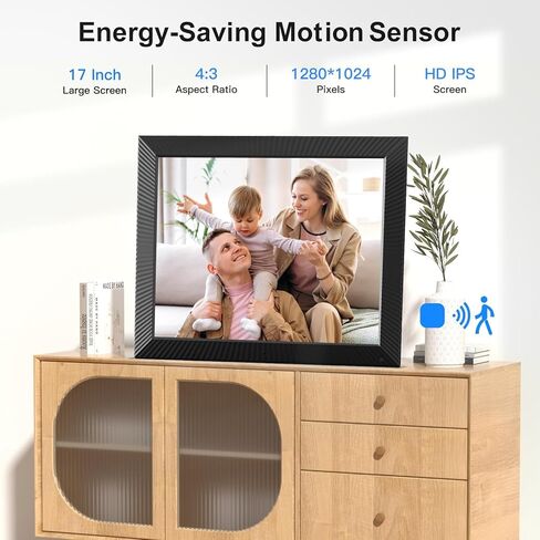 Large Digital Picture Frame 17"-Digital-Photo-Frame - Dual-WiFi Photo Frame 32GB with Touch Screen, Wall Mountable, Instantly Share Pictures and Videos to Loved Ones, Motion Sensor, Gift for Mom Dad in Saudi Arabia