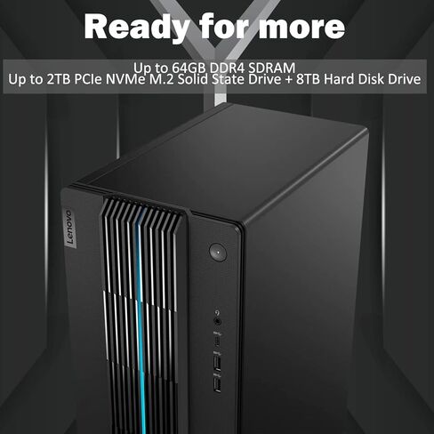 Lenovo IdeaCentre 5 Gaming Desktop, Intel Core i7-12700 Processor, GeForce RTX 3060, 32GB RAM, 1TB SSD + 2TB HDD, RJ45, HDMI, DP, Wired KB & Mouse, Wi-Fi 6, Windows 11 Home, Black in Saudi Arabia