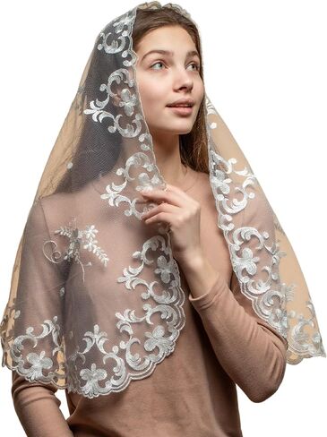 Catholic Mantilla Mass Infinity Veil Church Lace Veil Spanish Chapel Mass Head Covering Veil Long in Kuwait