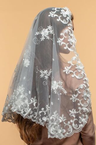 Catholic Mantilla Mass Infinity Veil Church Lace Veil Spanish Chapel Mass Head Covering Veil Long in Kuwait