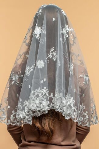Catholic Mantilla Mass Infinity Veil Church Lace Veil Spanish Chapel Mass Head Covering Veil Long in Kuwait