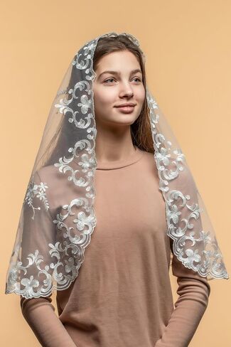 Catholic Mantilla Mass Infinity Veil Church Lace Veil Spanish Chapel Mass Head Covering Veil Long in Kuwait