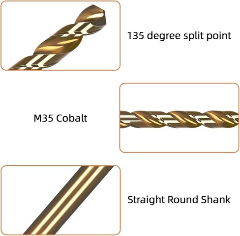 5/64" Cobalt Drill Bit, M35 HSS Metal Drill Bits, for Hard Metal, Stainless Steel, 10 PCS in Saudi Arabia