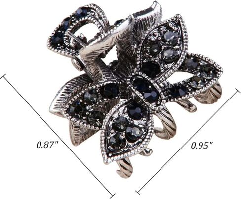 4 قطعة حجر الراين الكريستال مخلب مقاطع الشعر المشابك الفك الصغيرة فراشة خمر المشابك المعدنية مشبك شعر للفتيات والنساء in Kuwait