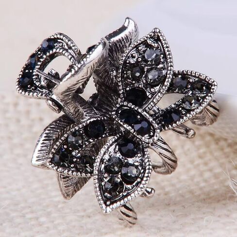 4 قطعة حجر الراين الكريستال مخلب مقاطع الشعر المشابك الفك الصغيرة فراشة خمر المشابك المعدنية مشبك شعر للفتيات والنساء in Kuwait