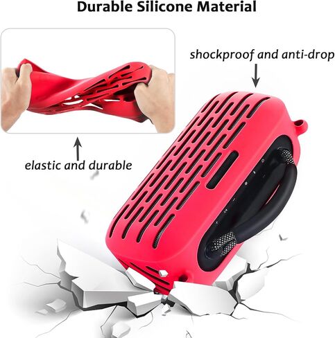 Silicone Cover Protective Case for Bose SoundLink Max Portable Speaker, Skin Sleeve with Shoulder Strap for Outdoor Speaker Accessories (Red) in Saudi Arabia