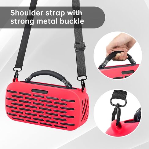 Silicone Cover Protective Case for Bose SoundLink Max Portable Speaker, Skin Sleeve with Shoulder Strap for Outdoor Speaker Accessories (Red) in Saudi Arabia