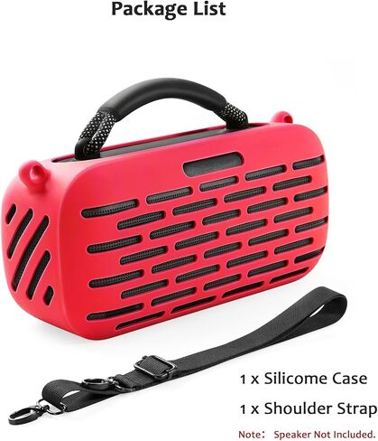 Silicone Cover Protective Case for Bose SoundLink Max Portable Speaker, Skin Sleeve with Shoulder Strap for Outdoor Speaker Accessories (Red) in Saudi Arabia