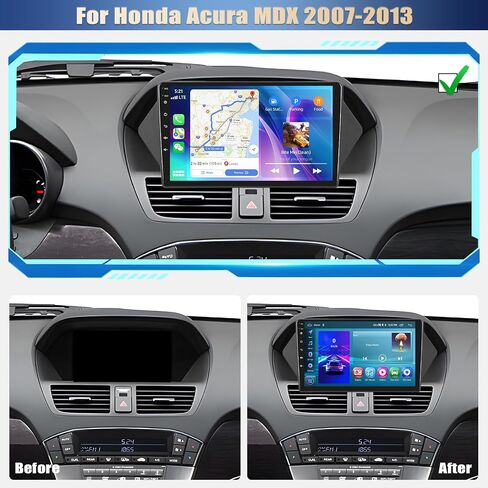 [2+64G] Android 13 Car Stereo for Honda Acura MDX 2007-2013 with Wireless Apple Carplay&Android Auto,9 Inch Touch Screen Car Radio with Mirror Link Bluetooth FM/RDS WiFi GPS SWC+ Backup Camera in Saudi Arabia