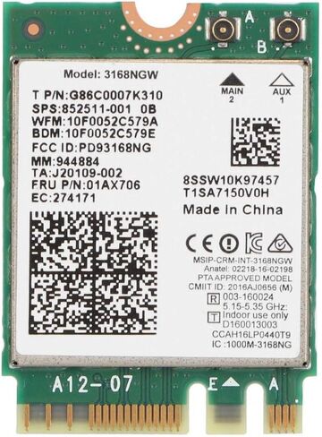 Network Card,ASHATA Wi-Fi Network Adapter Card for Intel Internet 3168NGW -AC Dual Band WiFi Network Card with Bluetooth 4.2 in Saudi Arabia