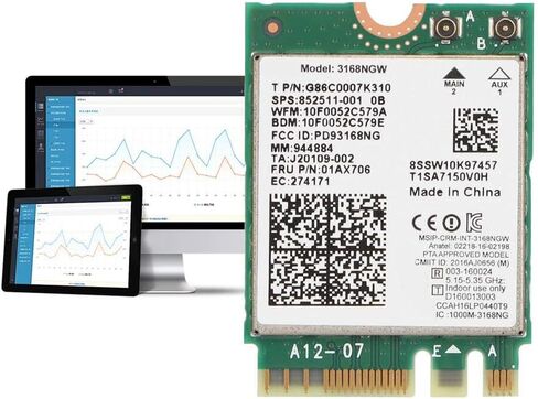 Network Card,ASHATA Wi-Fi Network Adapter Card for Intel Internet 3168NGW -AC Dual Band WiFi Network Card with Bluetooth 4.2 in Saudi Arabia