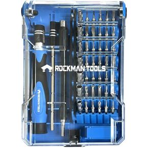 Basics 45 PCS Precision Screwdriver Bit Set- 1PC Precision Bits Driver, 1PC 120mm Precision Magnetic Holder, 1PC 120mm Precision Spring Tube(Blue)