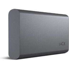 LaCie Mobile Drive Secure 500GB External Solid State Drive Portable SSD - Space Grey, USB-C 3.2, for PC and Mac, Recycled Materials, with Adobe All Apps Plan and Rescue Services (STKH500800)