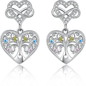 Daisy/Celtic Clover/Celtic Knot Claddagh/Tree of Life/Rose Flower/Ball Bead Tassel/HeartEarrings 925 Sterling Silver Dangle Drop Earrings Jewelry Gifts for Women Girls in Saudi Arabia
