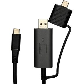 H5-T USB-C to USB-A3.0/USB-C Adapter for Dual Monitors, 2-in-1 Hub for Dual Screen Extender Display Support Windows, Mac OS M1/M2/M3 Chips, MacBook Air/Pro