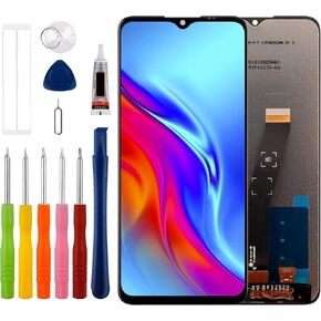 [New] Duotipa LCD Display Screen Digitizer Assembly Replacement for TCL 20Y TCL 20E 6125F 6125D 6156D 6156H 6.52" with Technical Repair Tools Kit-Black.