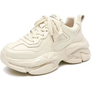 BEAU TODAY Chunky Sneakers for Women, Fashion Platform Sneakers for Women, Cute Retro Dad Shoes for Walking Tennis