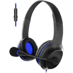 Sentry HPX-GX25BL Stereo Gaming Headset, Blue; in-line Volume and On/Off Mic Control; Rotating Omnidirectional Microphone; Adjustable Headband; Comfortable Earpads