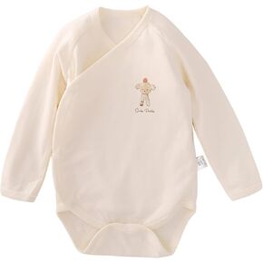 100% Organic Cotton Soft Newborn Baby Romper Jumpsuits for Boys and Girls Unisex, Long Sleeve, 0-24 Months
