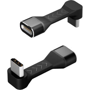 PeakDo USB-C Male to Female Adapter 90 Degree,18W Flexural USB Type C Adapter Extension for Steam Deck,ROG Ally,Switch,Laptop,Tablet and Mobile Phones,Supports 4K@60Hz,10Gbps Data Transfer(2 Pack)