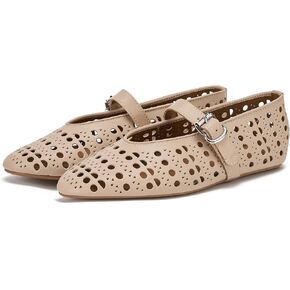Hollow Ballet Flats Shoes for Women Breathable Hole Sandals Ballerina Shoes Comfortable Round Toe Casual Dress Mary Jane Flats